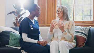 patient talking with a psychologist